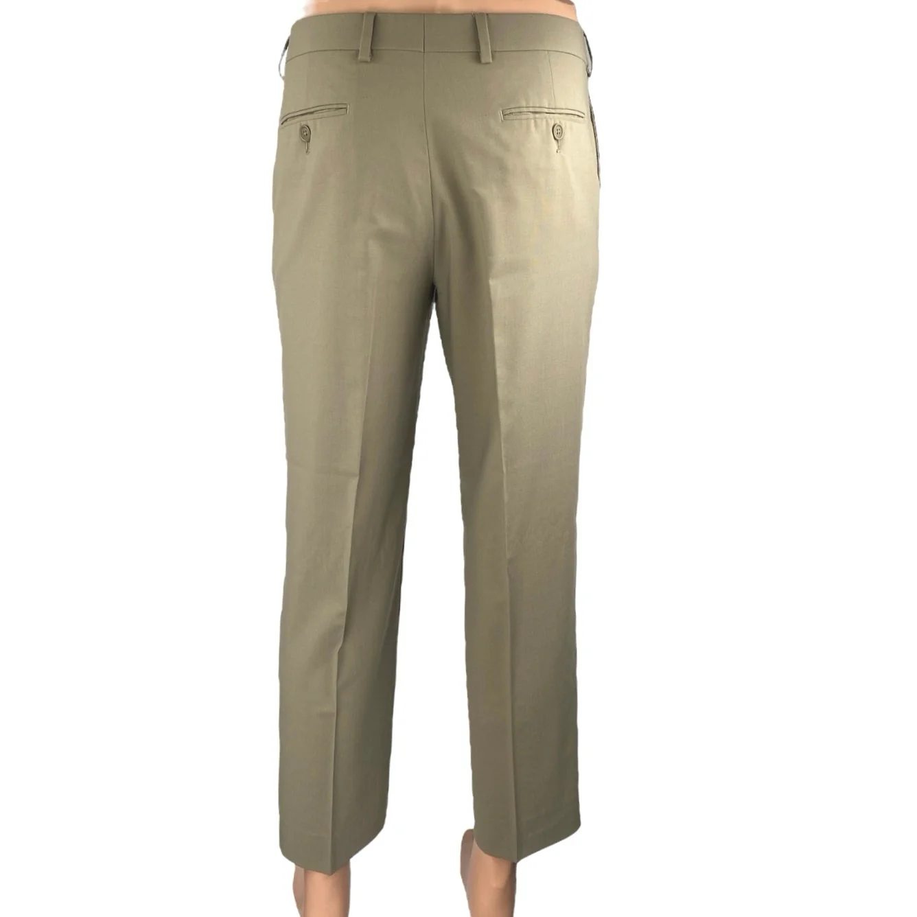 Tallia Men's Beige Tan Khaki Wool Straight Pleated Trousers Dress Pants Size 32 - Image 3