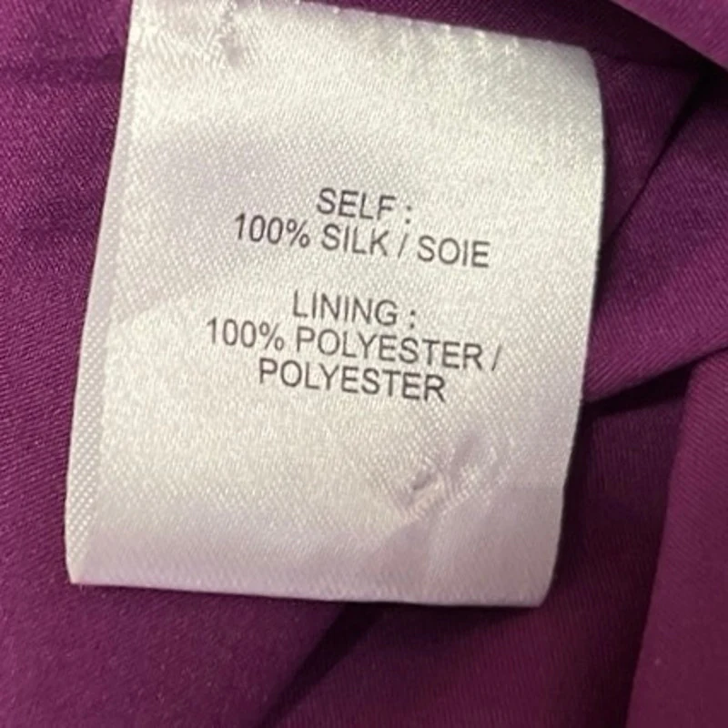 Tanya Taylor Purple 100% Silk Floral Ruched High Waisted Midi Pencil Skirt Sz 2 - Image 5