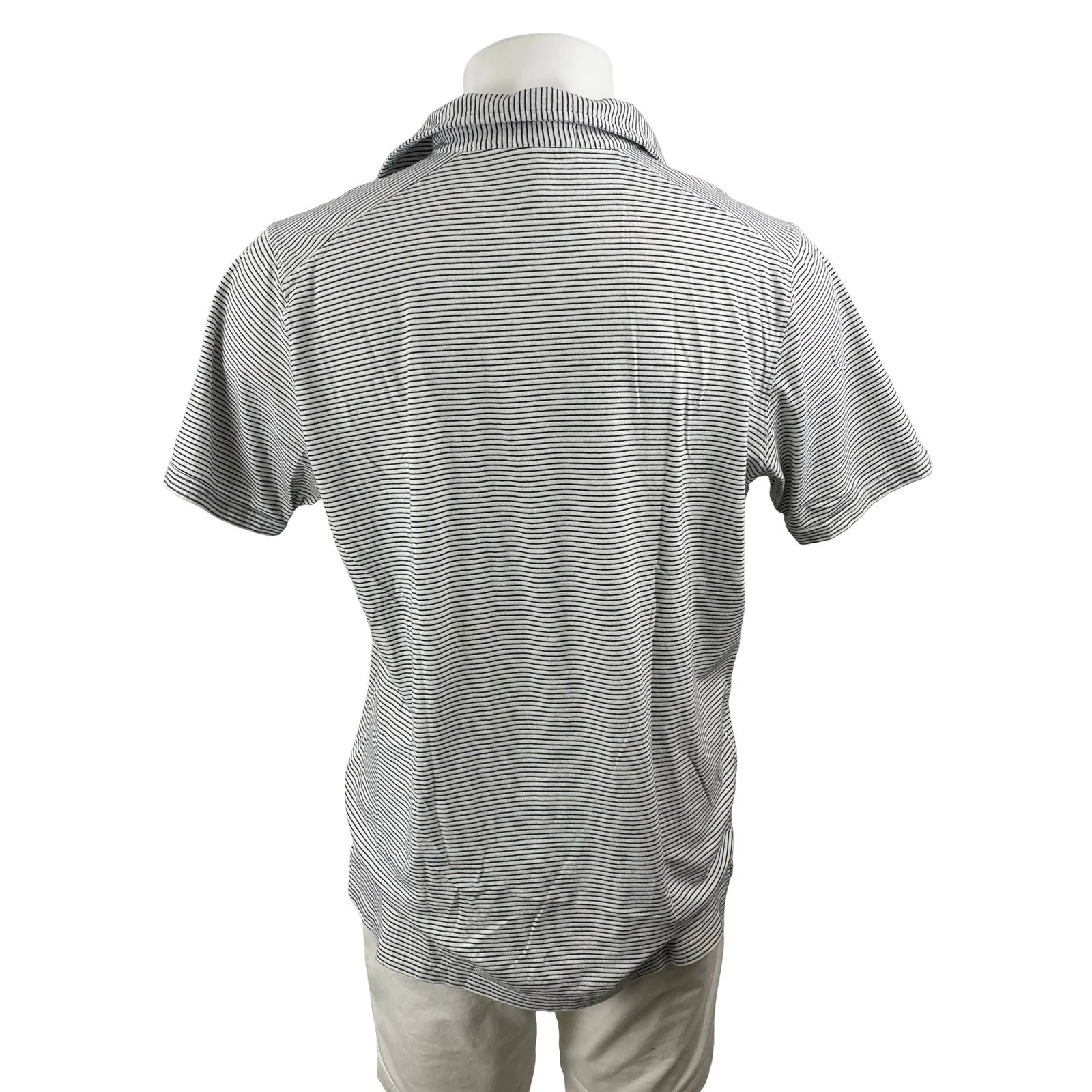Tasc Men's Black Gray Striped Short Sleeve Golf Casual Polo Shirt Top Size L - Image 4
