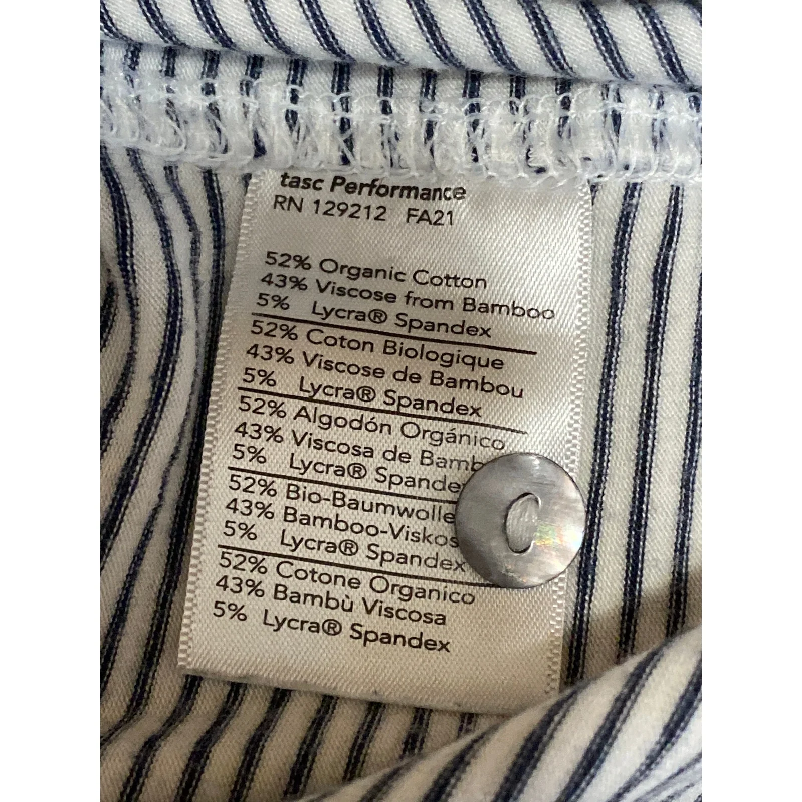 Tasc Men's Black Gray Striped Short Sleeve Golf Casual Polo Shirt Top Size L - Image 7
