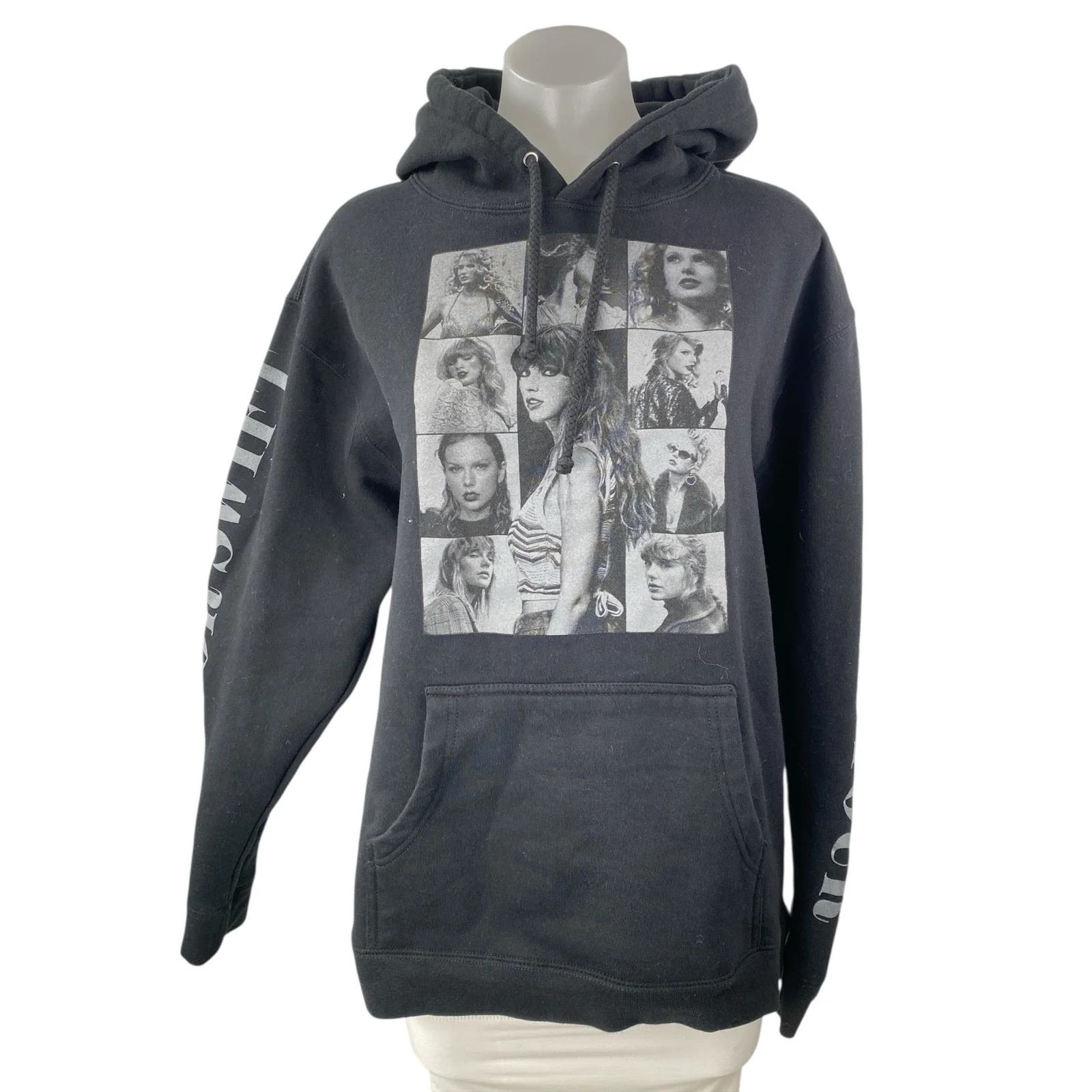 Taylor Swift The Eras Tour Black Long Sleeve Hoodie Sweater Sweatshirt Top Sz M