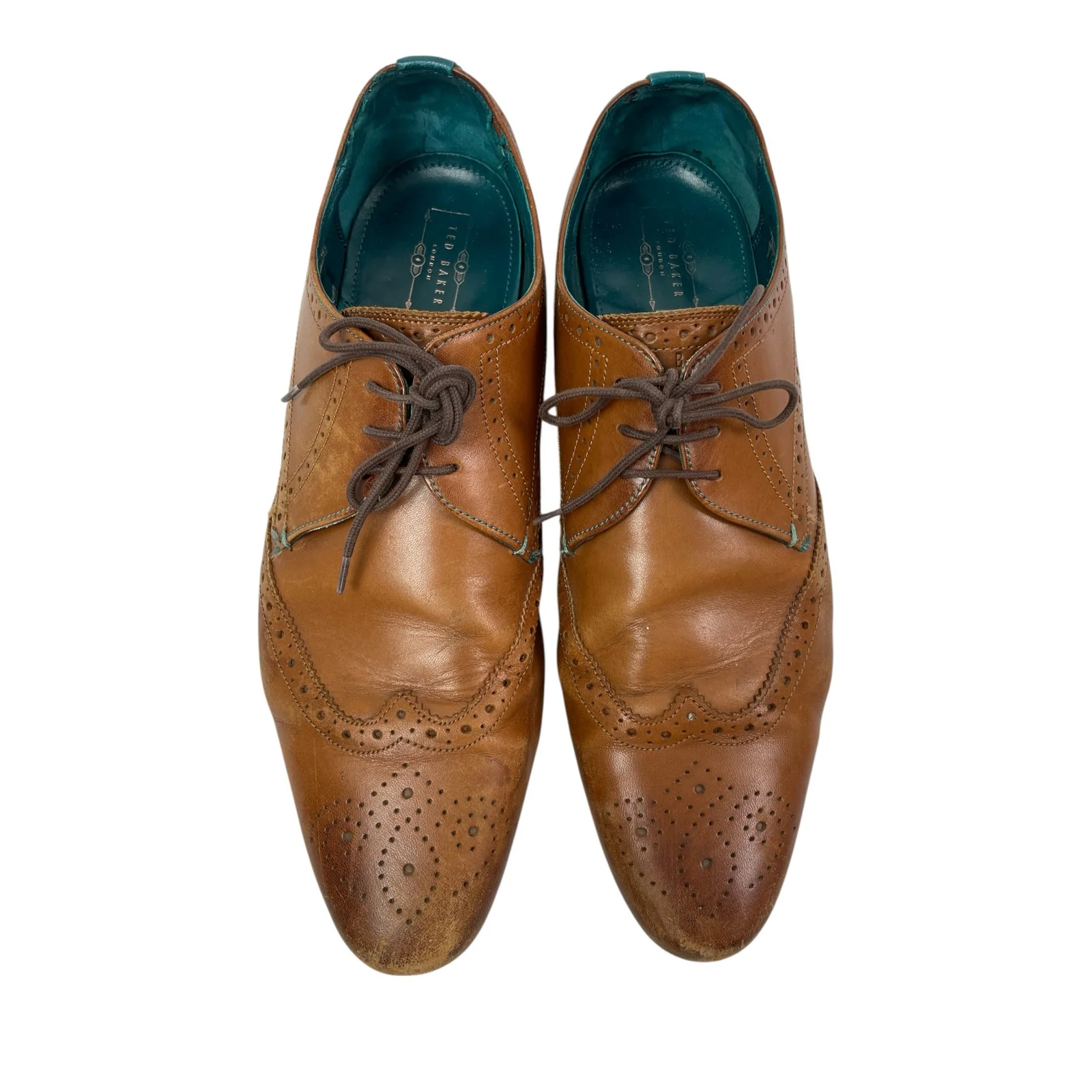Ted Baker Hosei Men's Brown Leather Wing Cap Brogue Oxford Dress Shoes Size 11 - Image 2