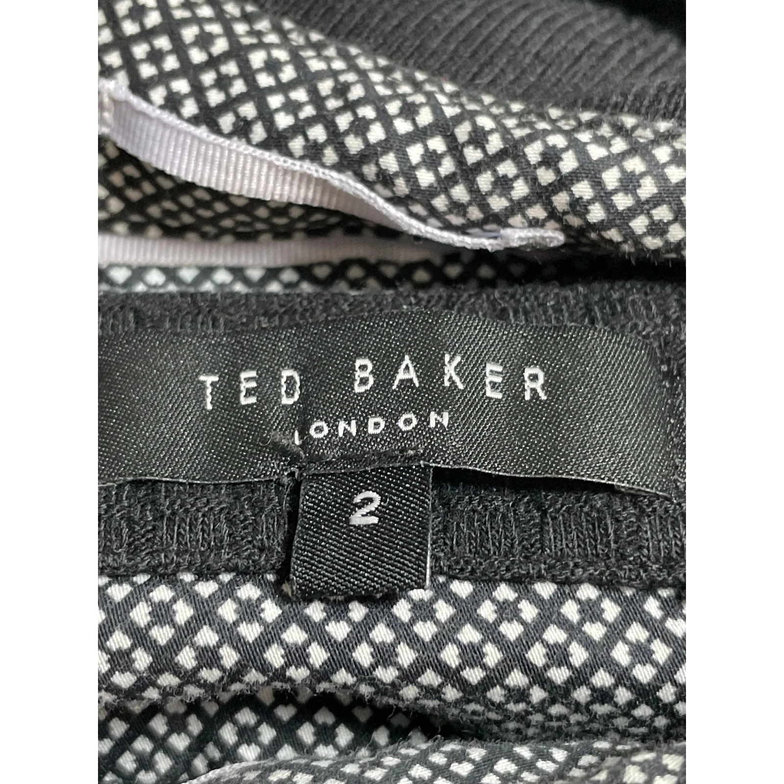 Ted Baker London Black Waffle Knit Collared Long Sleeve Sweatshirt Sweater Top 2 - Image 5