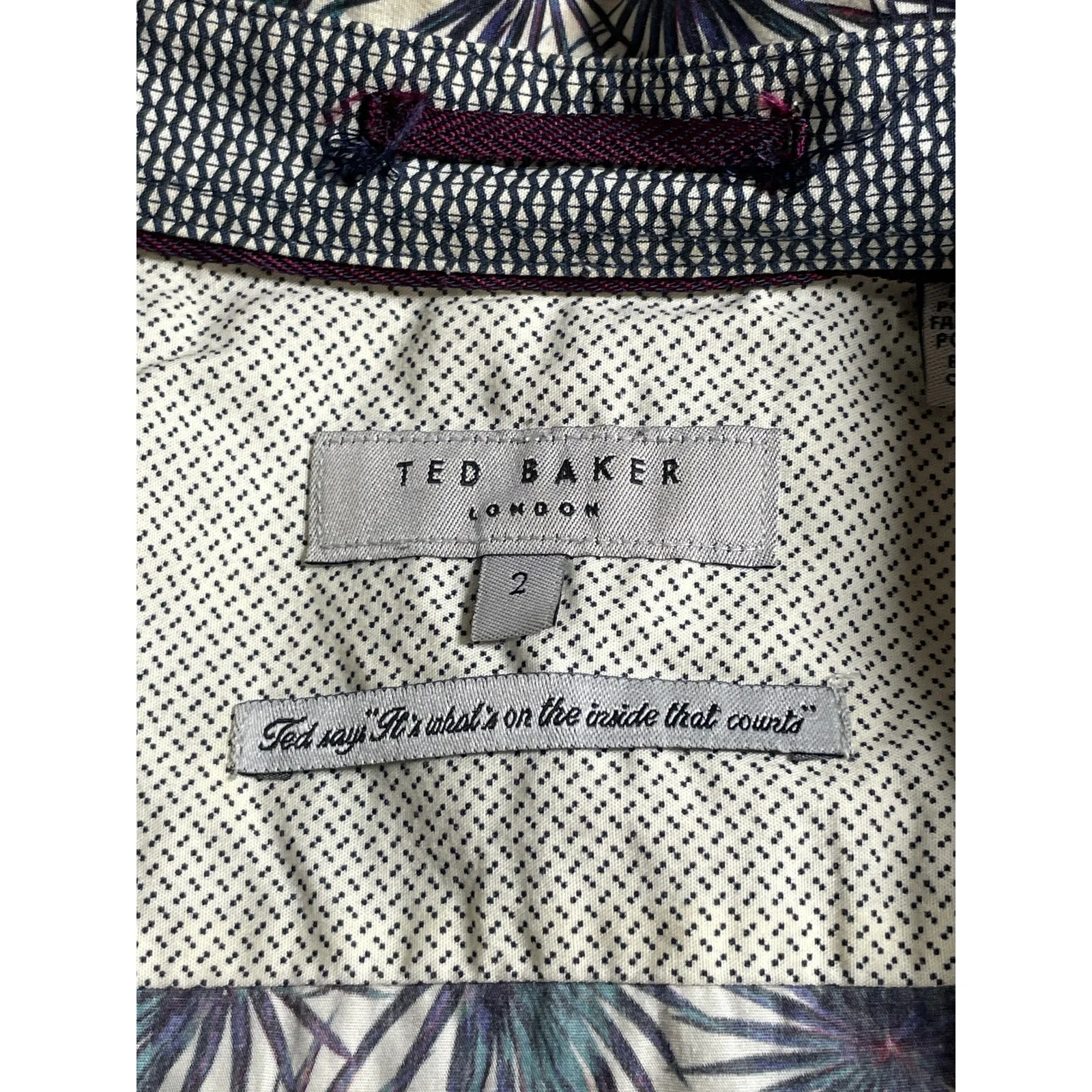 Ted Baker Men's Multicolor Leaf Casual Long Sleeve Button Down Shirt Top Size M - Image 6