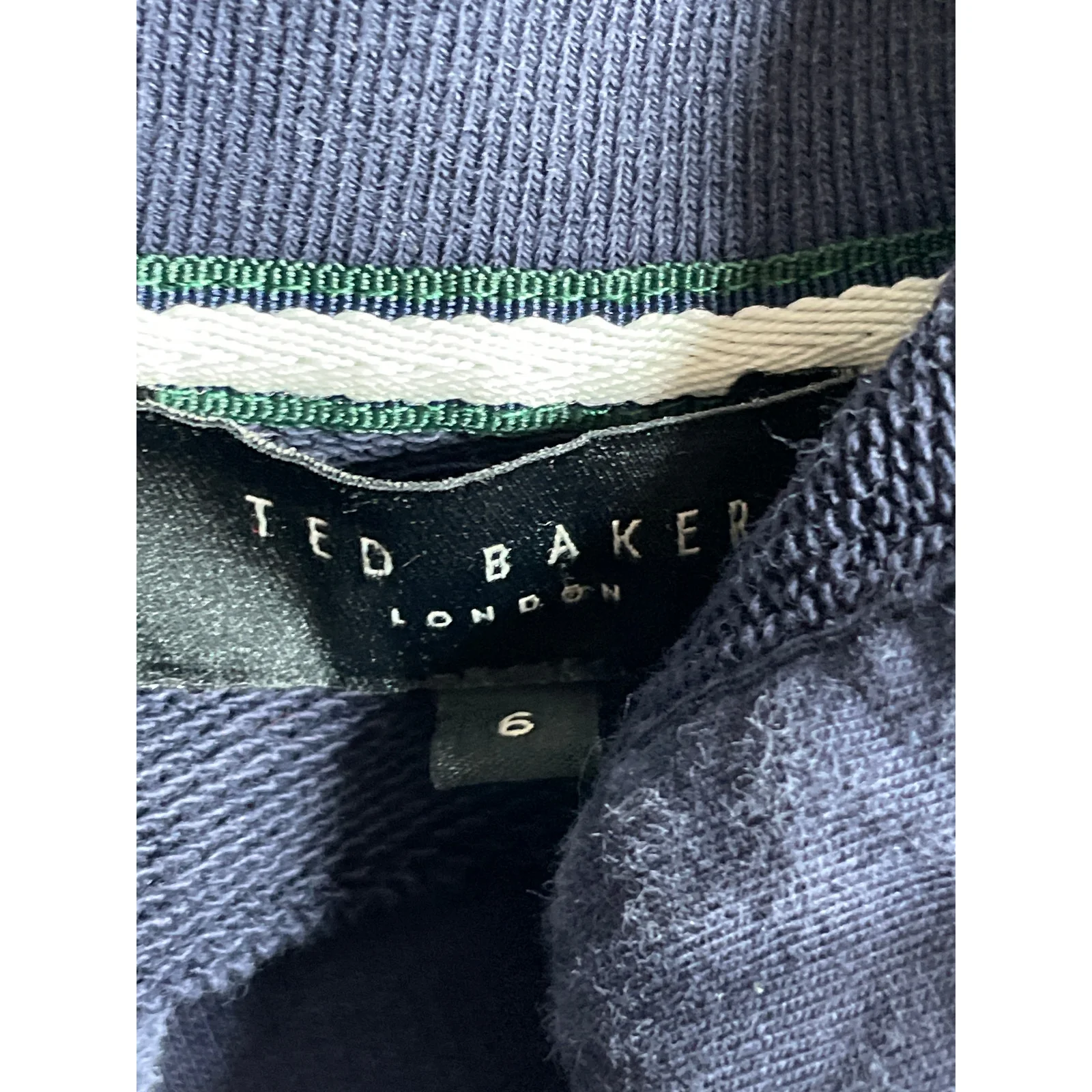 Ted Baker Men's Navy Blue Mock Neck Long Sleeve Henley Sweater Sweatshirt Top 6 - Image 5