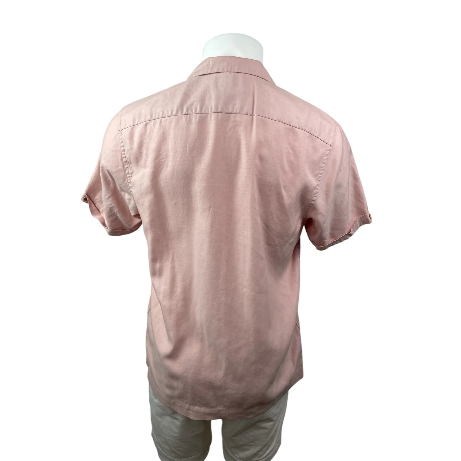 Ted Baker Men's Pink Chest Pocket Short Sleeve Button Down Shirt Top Size M - Image 4