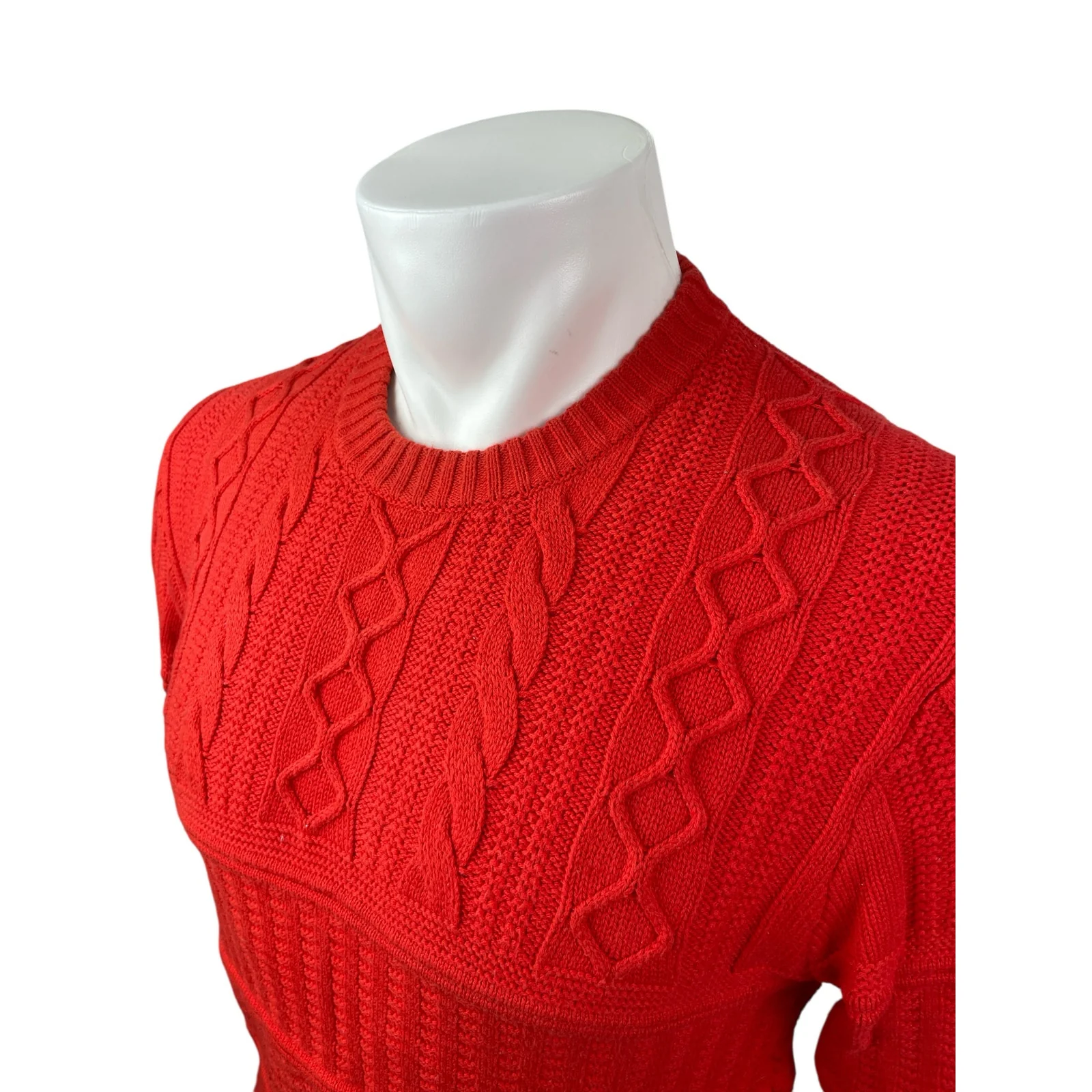 Ted Baker Men's Red Cable Knit Long Sleeve Crew Neck Cozy Sweater Top Size S - Image 2