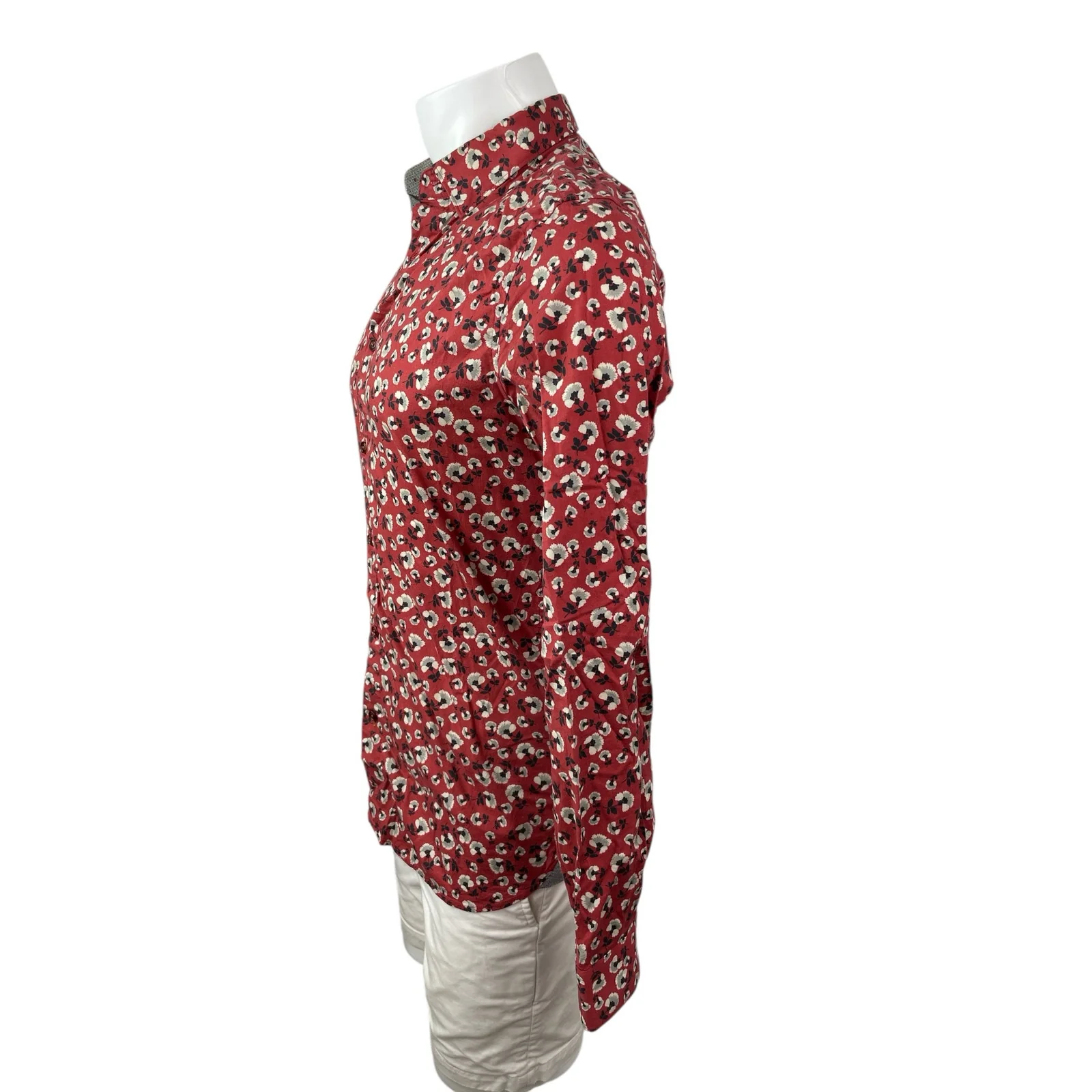 Ted Baker Men's Red Floral Modern Fit Long Sleeve Button Down Shirt Top Size 15 - Image 4
