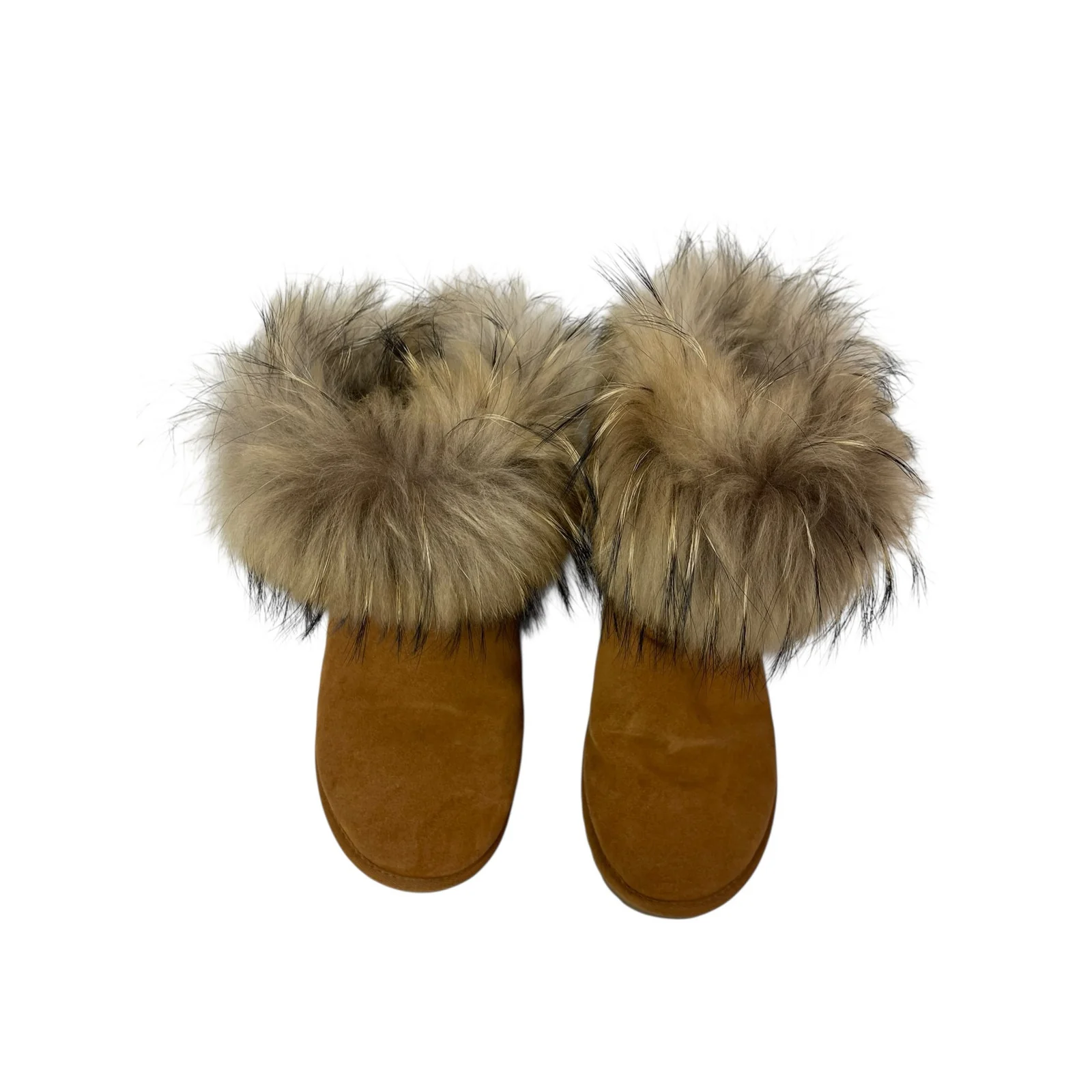 Teen Cherie Women's Brown Suede Sheepskin Almond Toe Ankle Snow Booties Boots 40 - Image 2