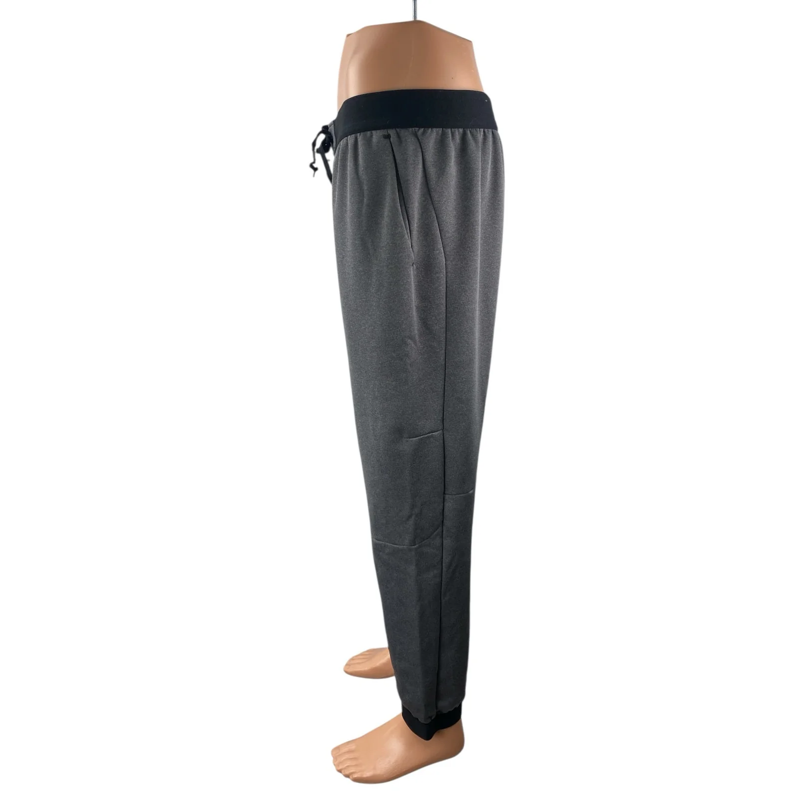 Tek Gear Men's Gray Drawstring Tapered Hiking Athletic Jogger Sweat Pants Size L - Image 3