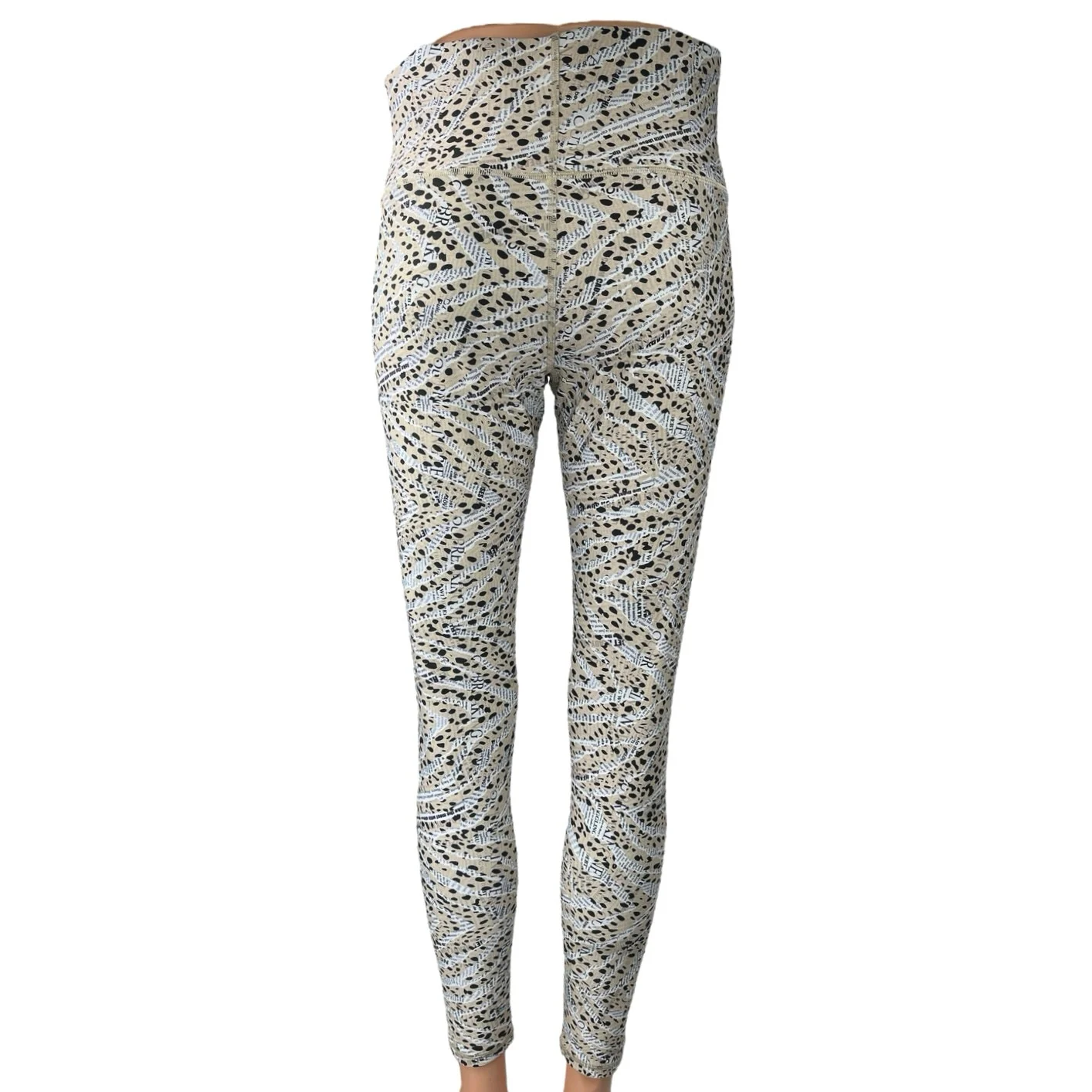 Terez Beige Animal Print High Waist Skinny Athletic Yoga Gym Leggings Pants L - Image 3