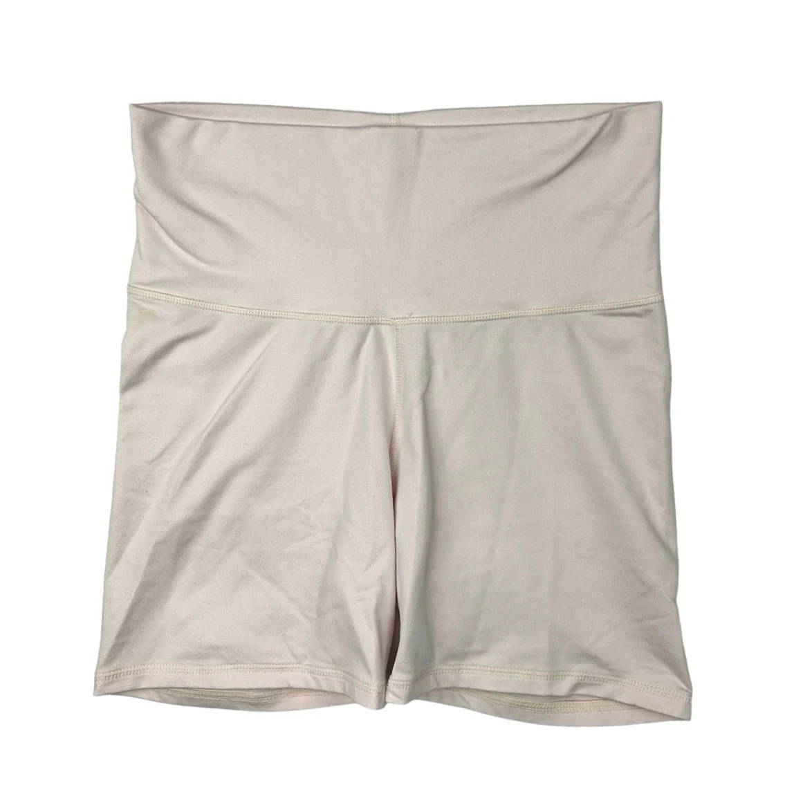 Terez Cream Pull On Wide Waistband Stretch Athleisure Bike Short Size S