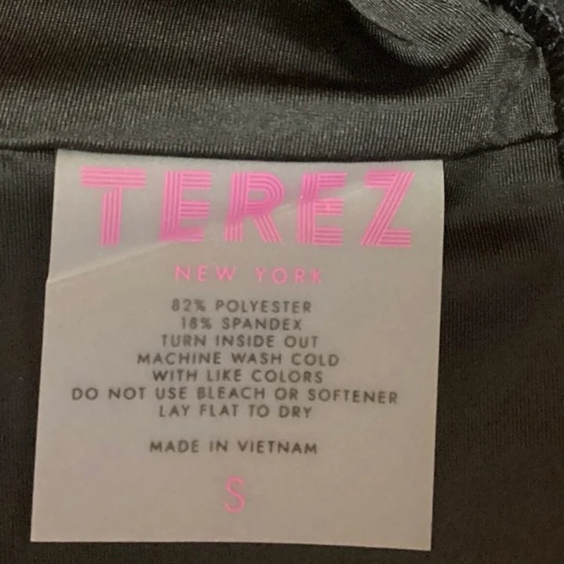 Terez Gray Cable Knit Hi-Shine Racer Back Activewear Fitness Sports Bra Size S - Image 3