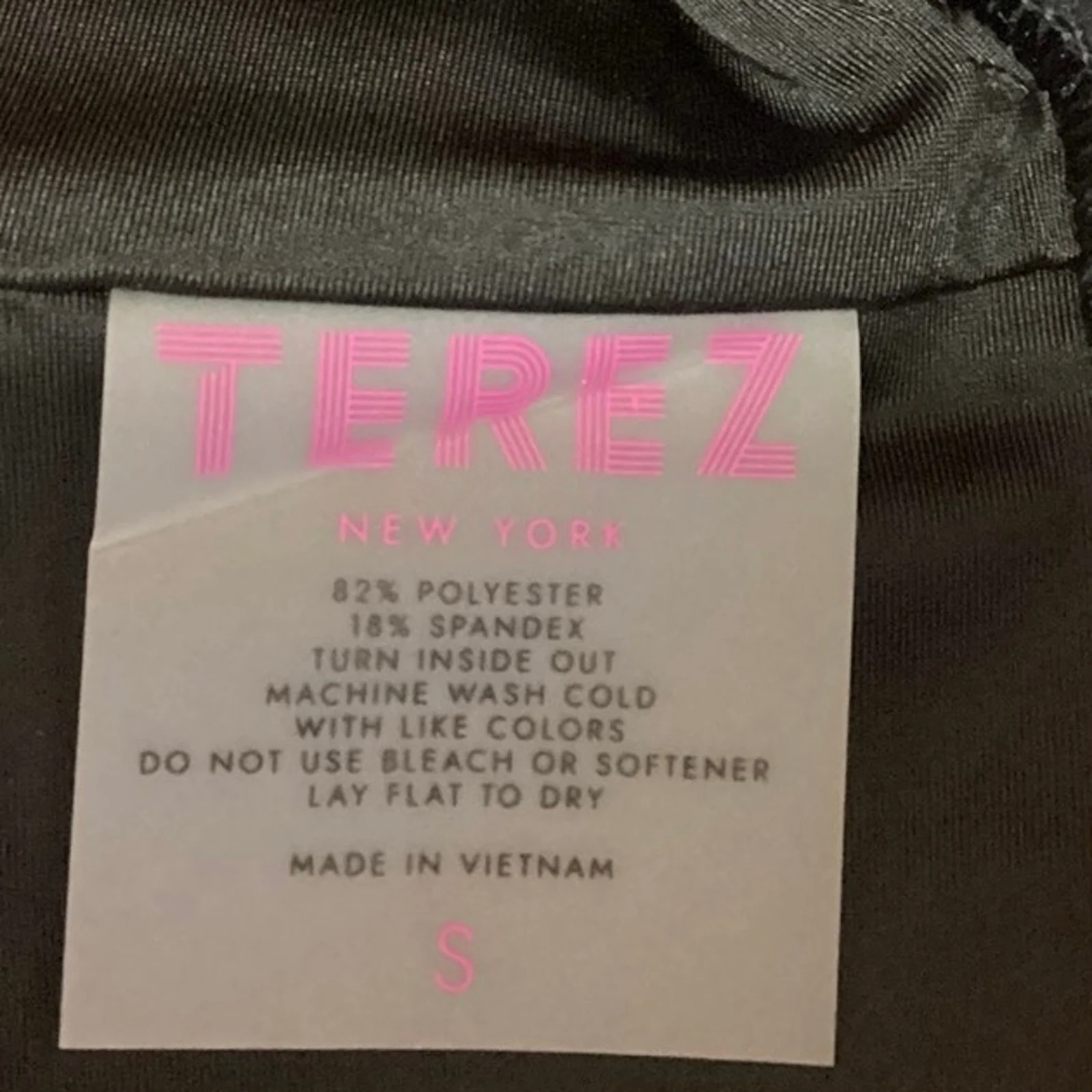 TEREZ Gray Cable Knit Hi-Shine Racer Back Activewear Fitness Sports Bra Size S - Image 3
