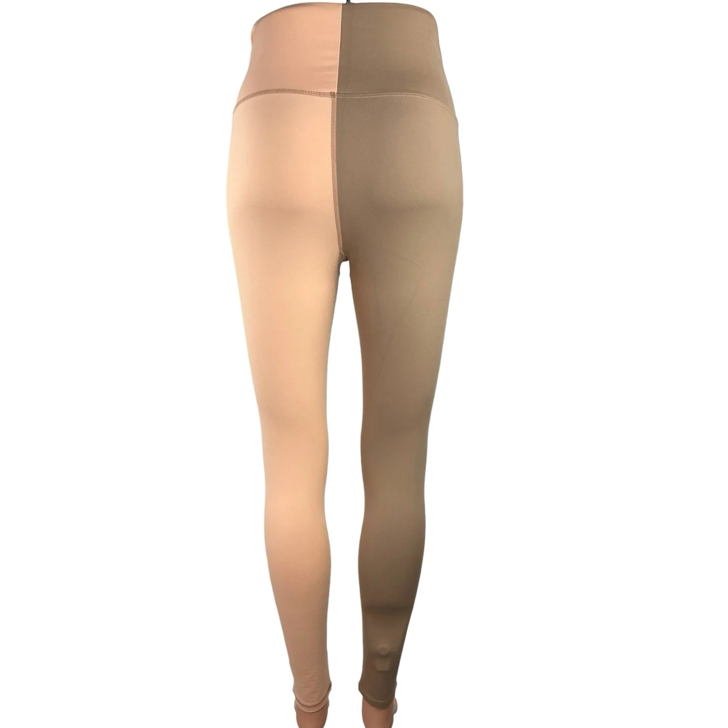 Terez New York Women's Brown/Cream  Colorblock Pull On Stretch High Rise Leggings S - Image 3