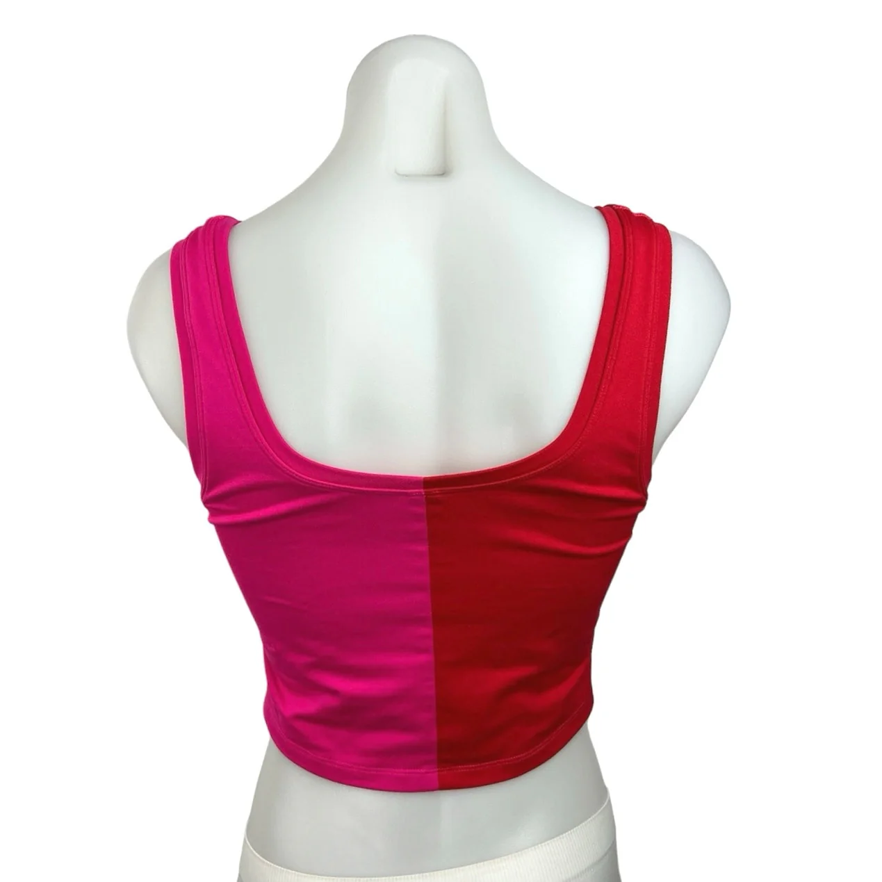 Terez Red Pink Colorblock Scoop Neck Activewear Fitness Yoga Gym Tank Top Size S - Image 2