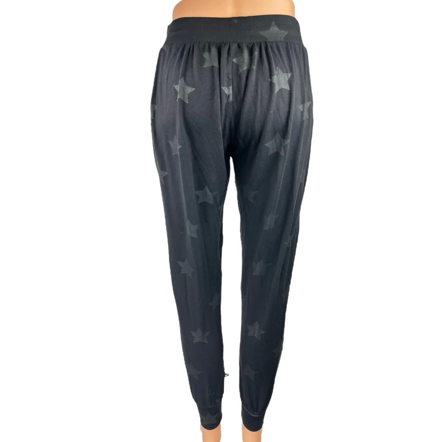 Terez Women's Black Star Print Drawstring Athletic Jogger Sweat Pants Size XS - Image 3