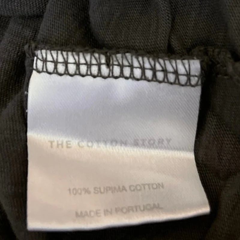 The Cotton Story Men's Black Cotton Short Sleeve Crew Neck Tee T-Shirt Top Sz 2 - Image 4