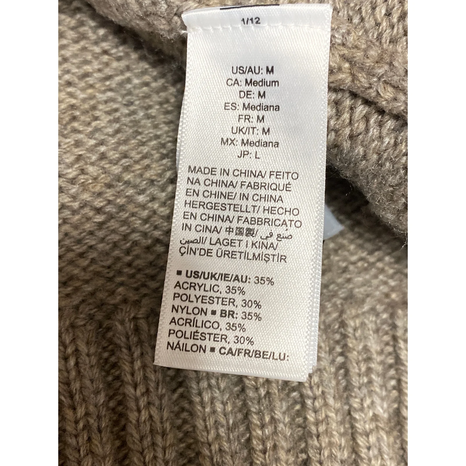 The Drop Brigitte Brown Chunky Long Sleeve Button Down Cardigan Sweater Top Sz M - Image 6