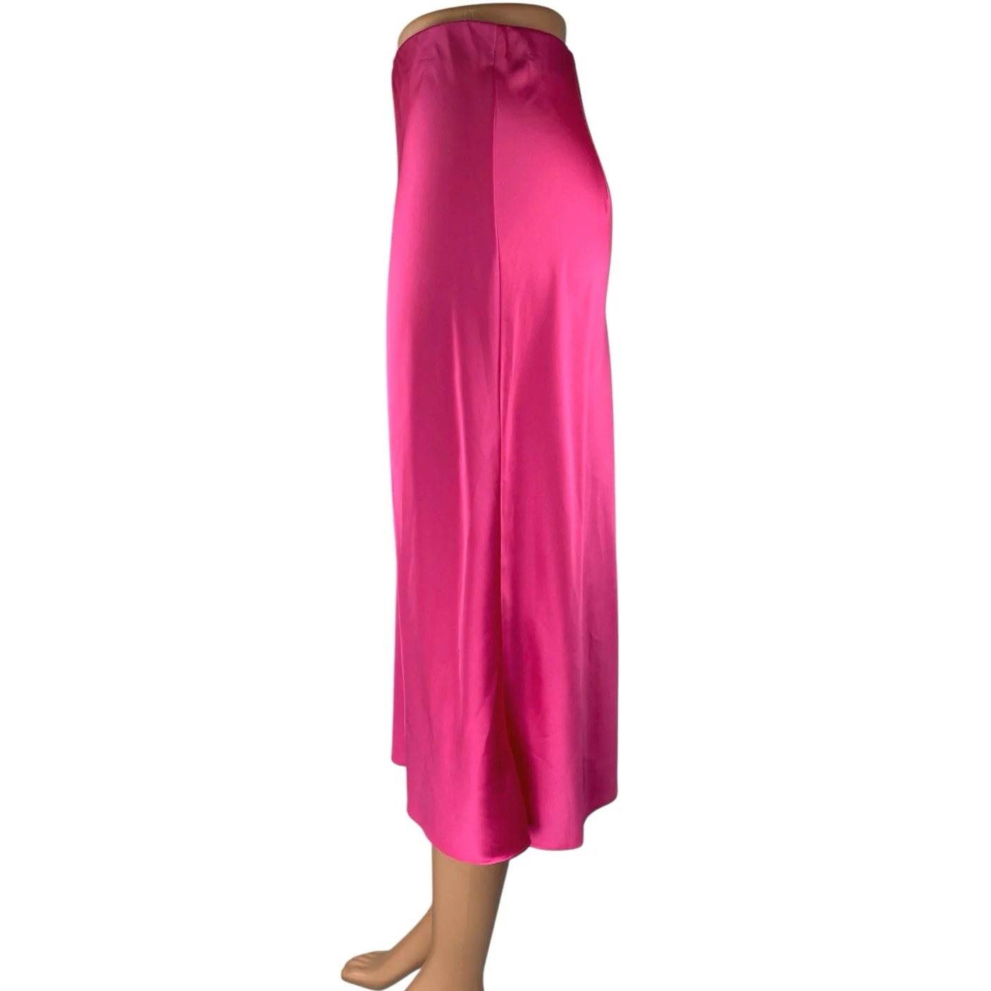 The Drop Women's Pink Silky Satin Mid Straight A-line Flared Slip Skirt Size XS - Image 2