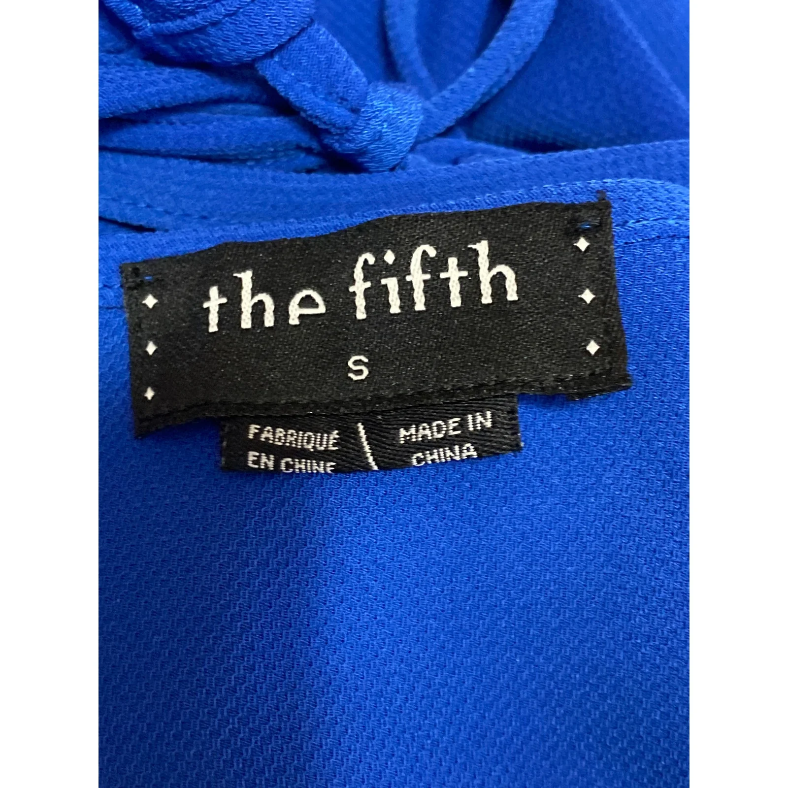 The Fifth Women's Blue High Neck Sleeveless Cutout Plunge Tank Blouse Top Size S - Image 5