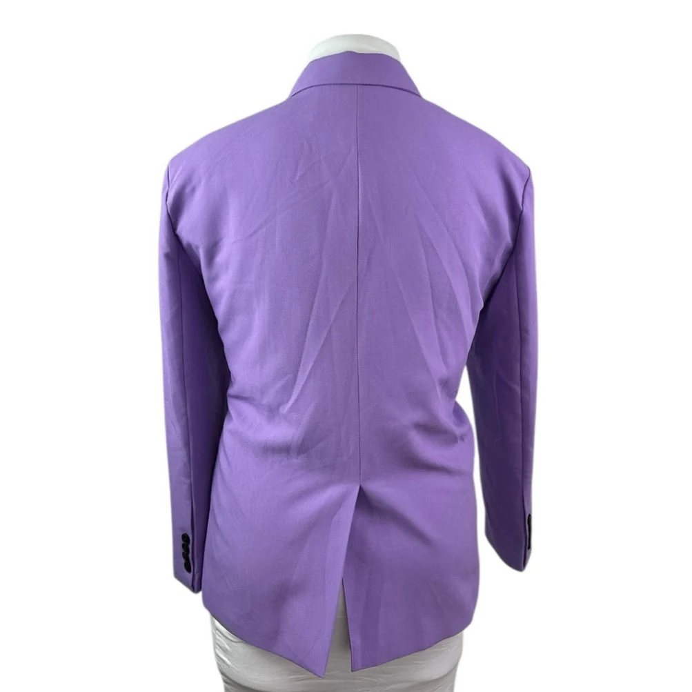 The Frankie Shop Women's Purple Long Sleeve Notch Blazer Coat Suit Jacket Sz 12 - Image 2
