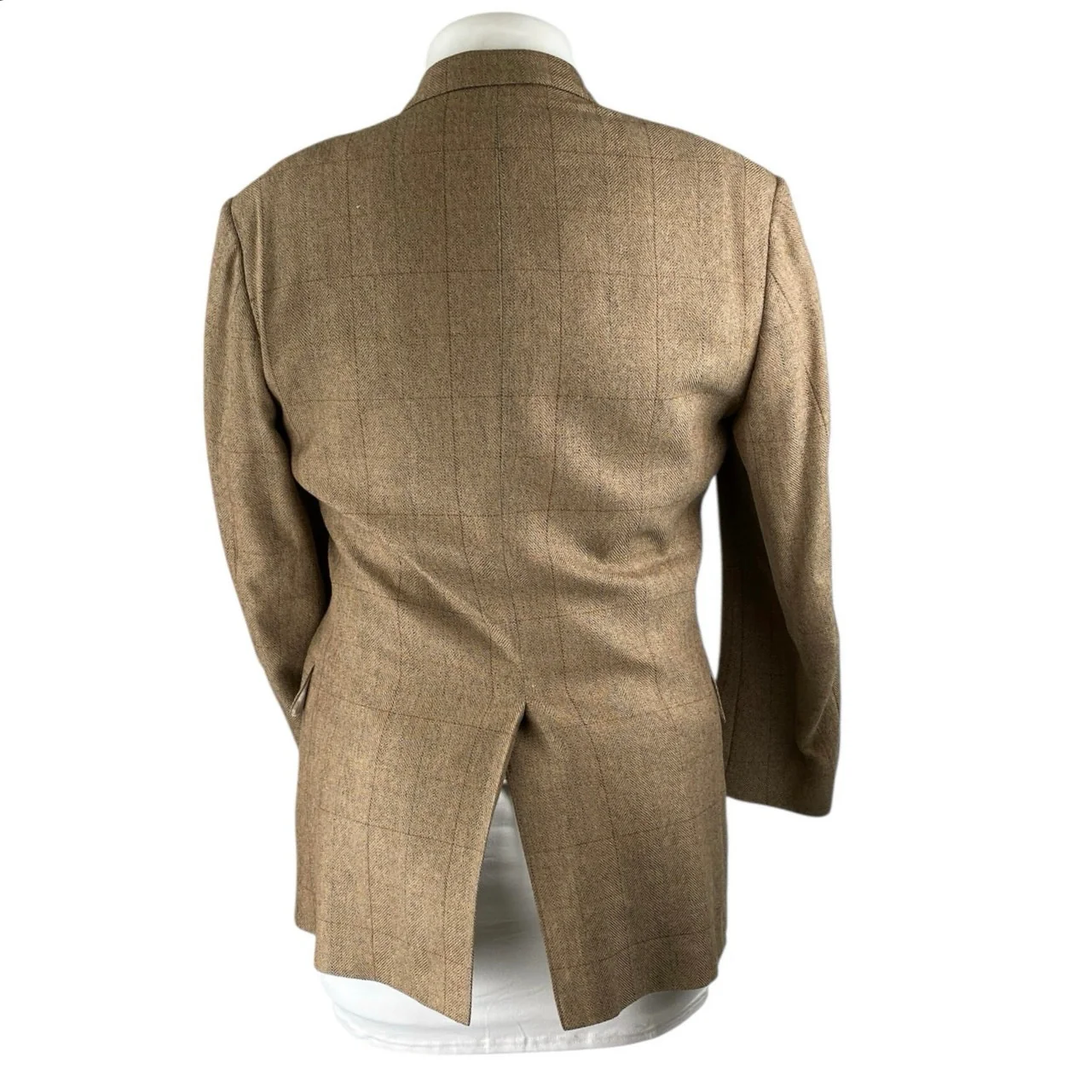 The Kensington Collection Brown Tan Plaid Long Sleeve Blazer Coat Jacket Size M - Image 3