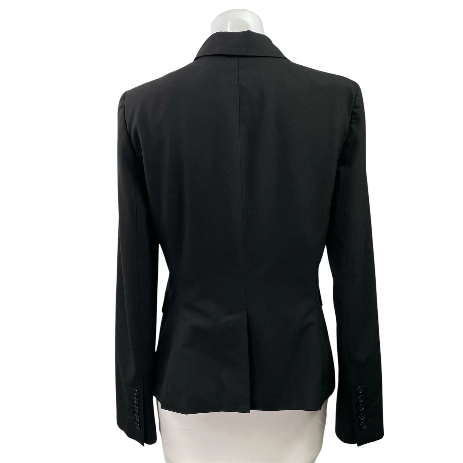 The Limited Womens Black Button Long Sleeve Pockets Blazer Coat Suit Jacket Sz 8 - Image 3
