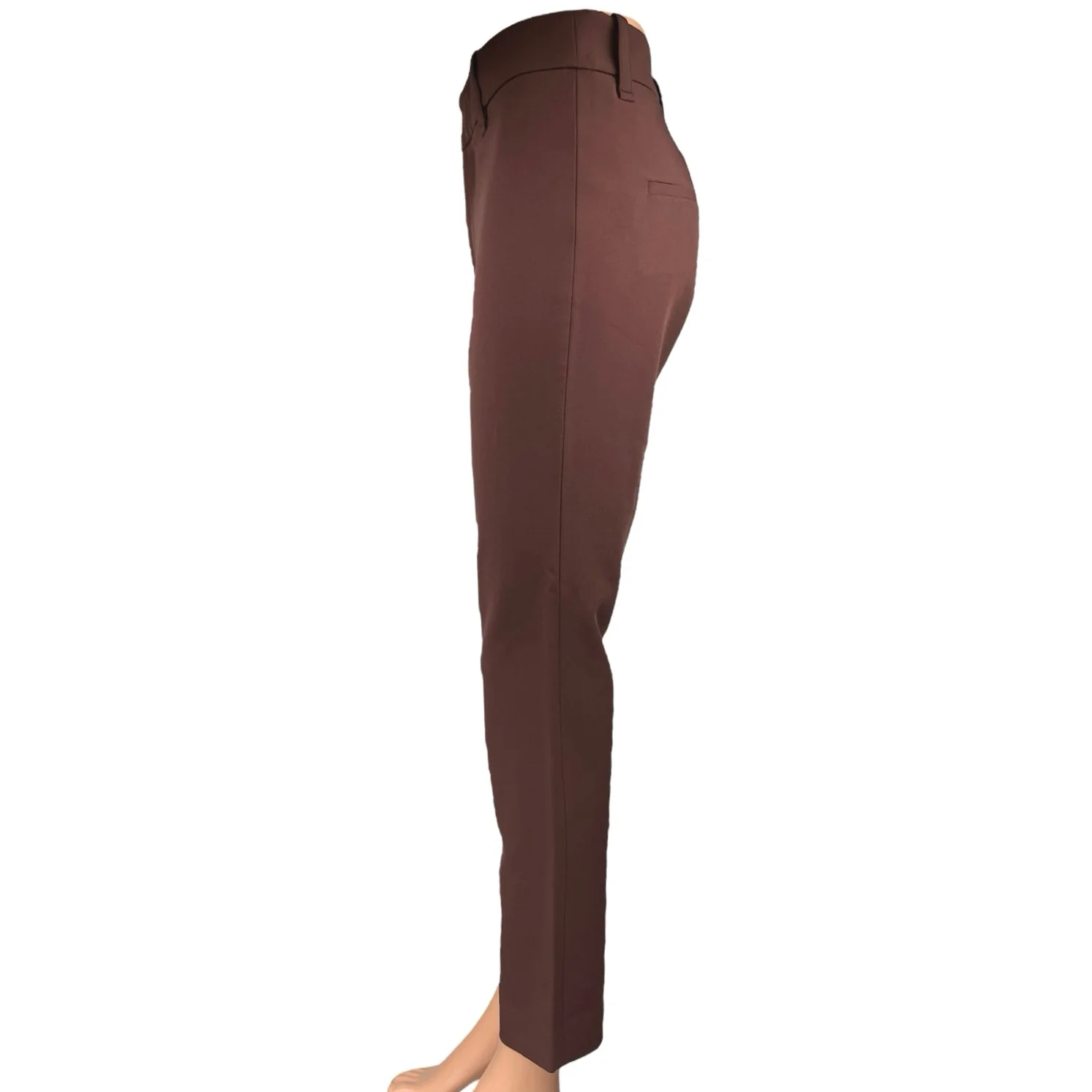 The Reset Women's Brown High Rise Skinny Straight Trousers Dress Pants Size M - Image 2