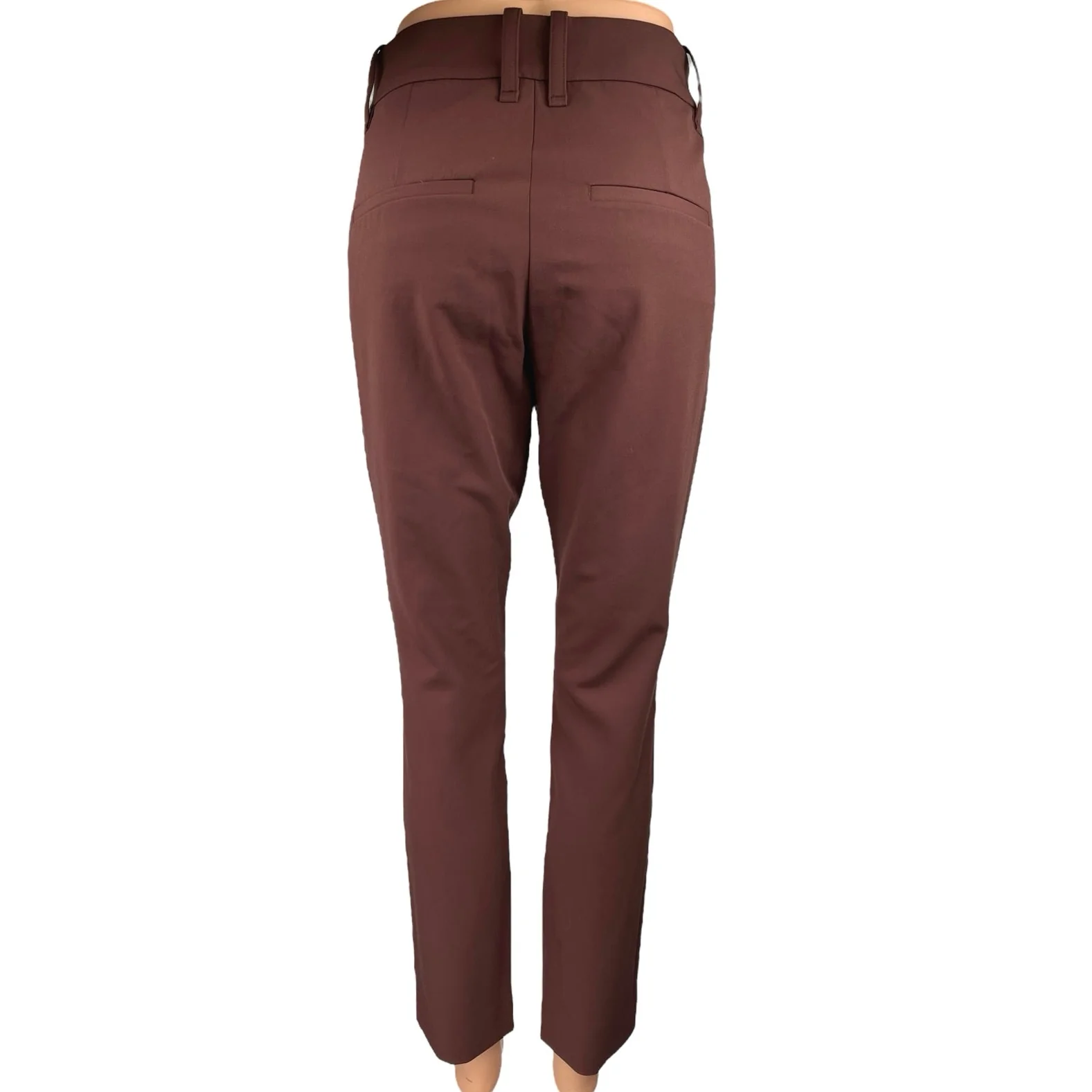 The Reset Women's Brown High Rise Skinny Straight Trousers Dress Pants Size M - Image 3