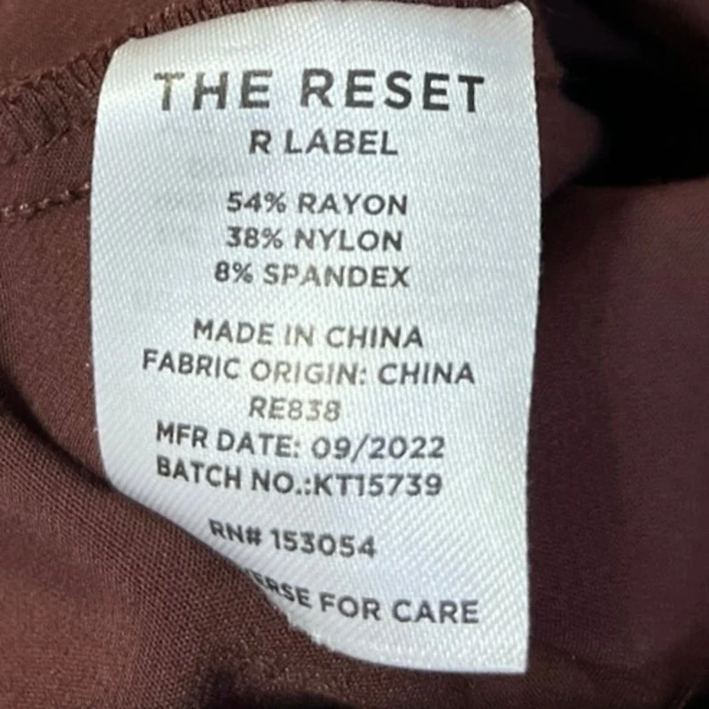 The Reset Women's Brown High Rise Skinny Straight Trousers Dress Pants Size M - Image 5