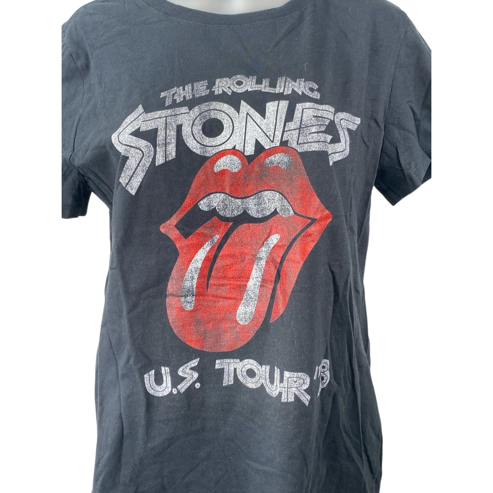 The Rolling Stones US Tour 1978 Black Short Sleeve Rock Band Tee T-shirt Top L - Image 2