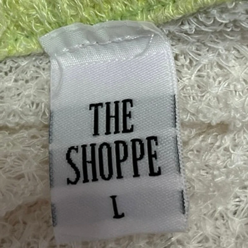 The Shoppe White Green Collared Pocket Button Up Cardigan Sweater Top Size L - Image 4