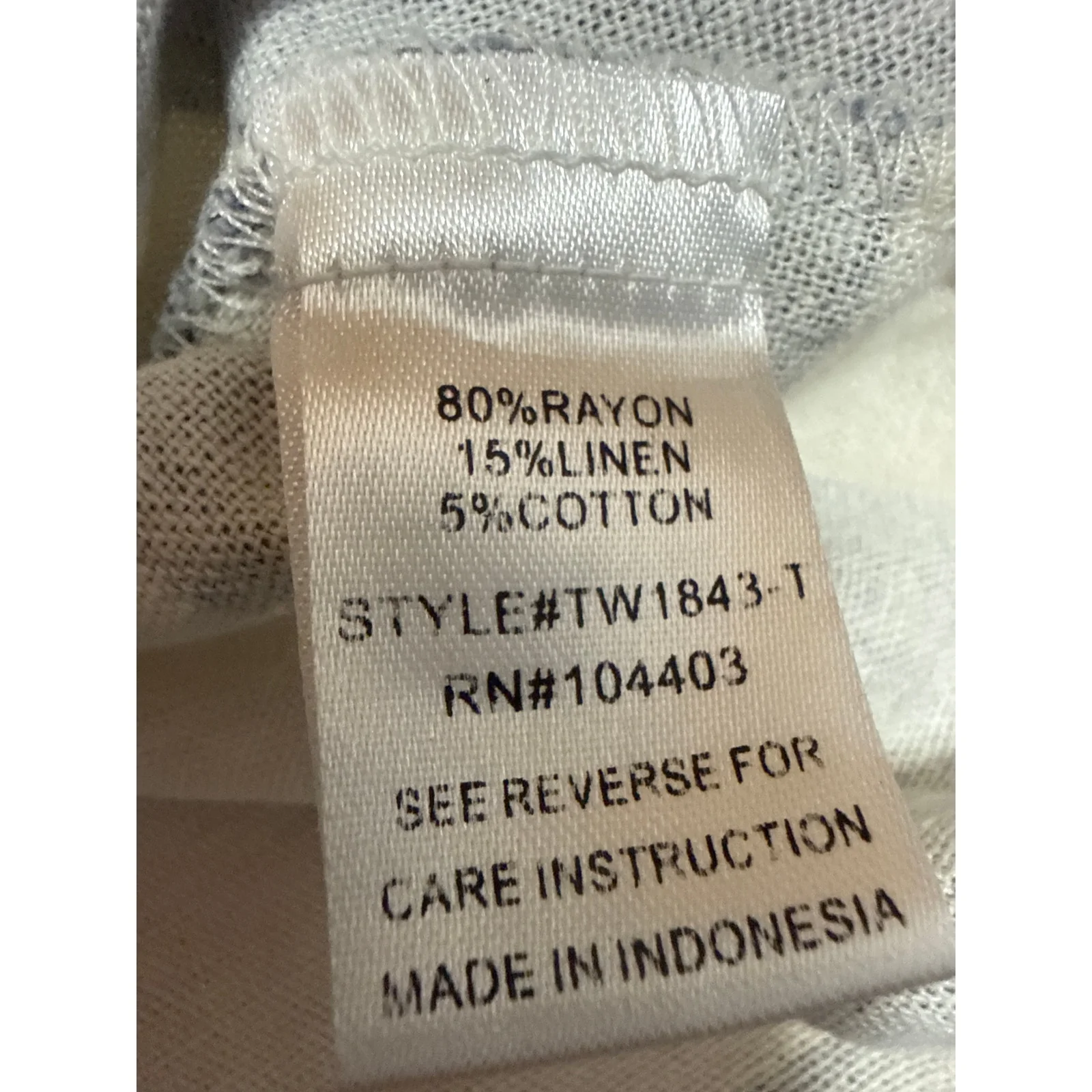 The Workshop Gray Cream Linen Checkered Sleeveless Henley Shirt Tank Top Size S - Image 5