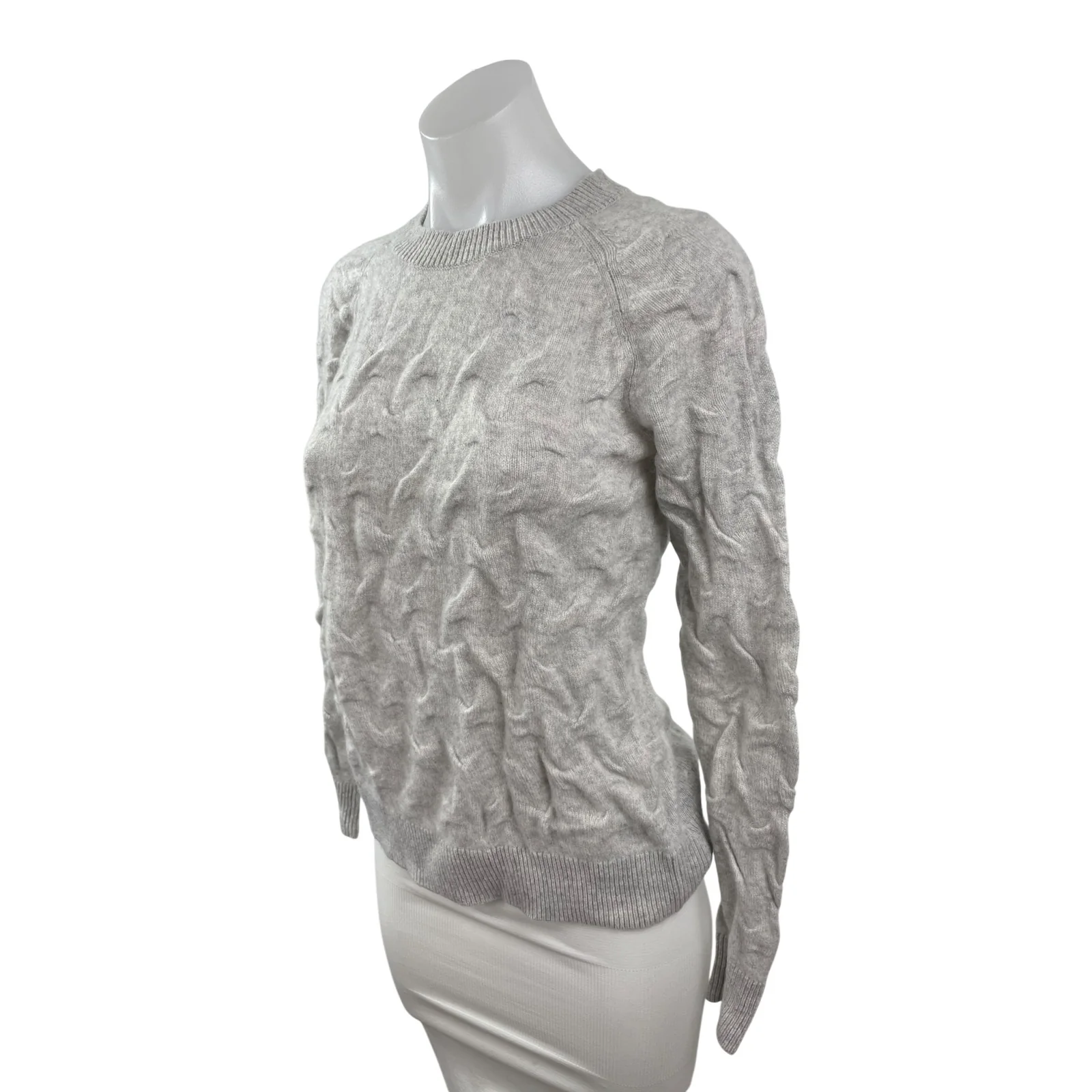 Theory 100% Cashmere Women's Gray Crew Neck Long Sleeve Classic Sweater Top Sz M - Image 3
