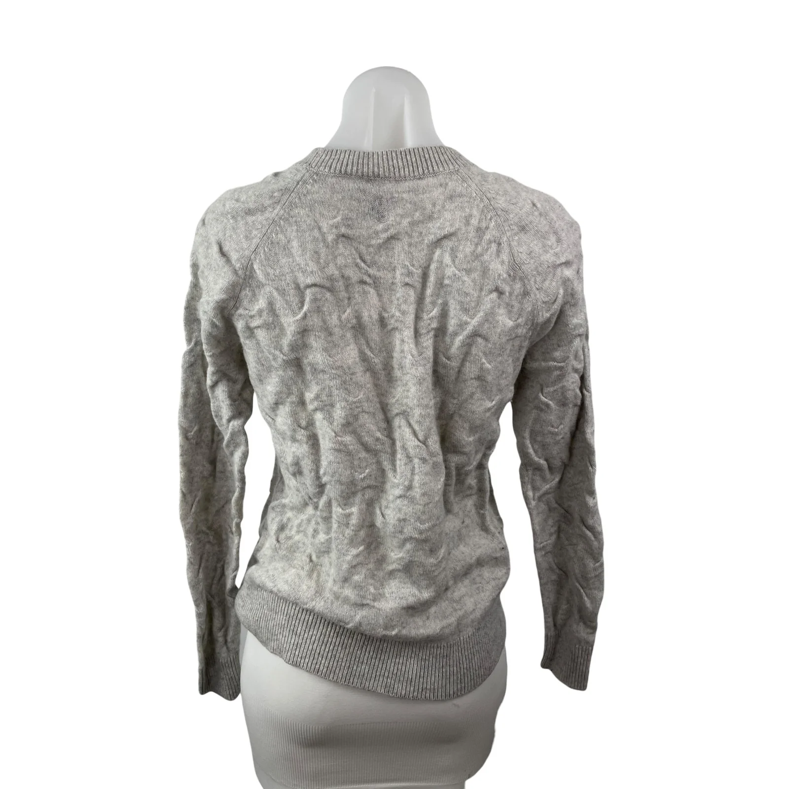 Theory 100% Cashmere Women's Gray Crew Neck Long Sleeve Classic Sweater Top Sz M - Image 4