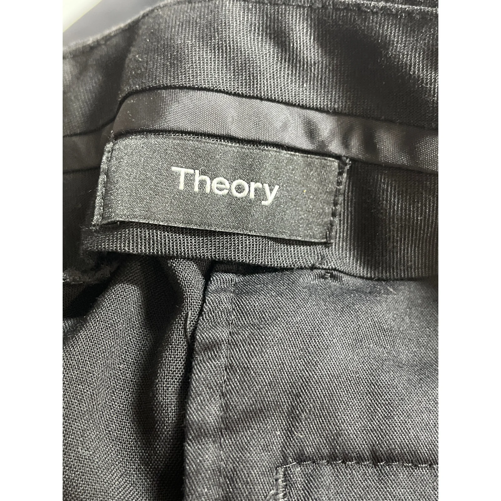 Theory Black Wool Long Sleeve Blazer Coat Jacket Straight Dress Pants Set 42/34 - Image 11