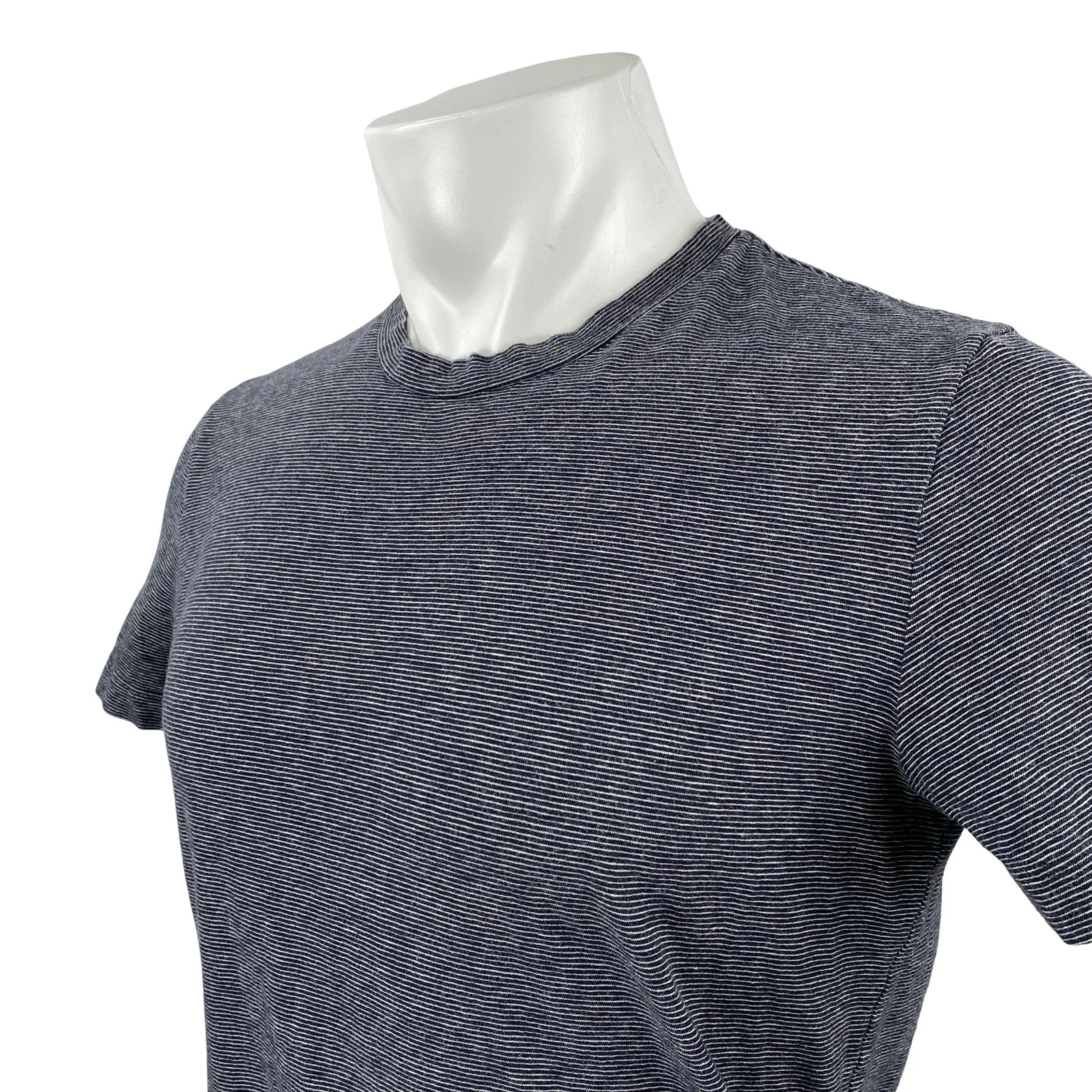 Theory Men's Black Striped Short Sleeve Crew Neck Basic T Shirt Tee Top Size M - Image 3