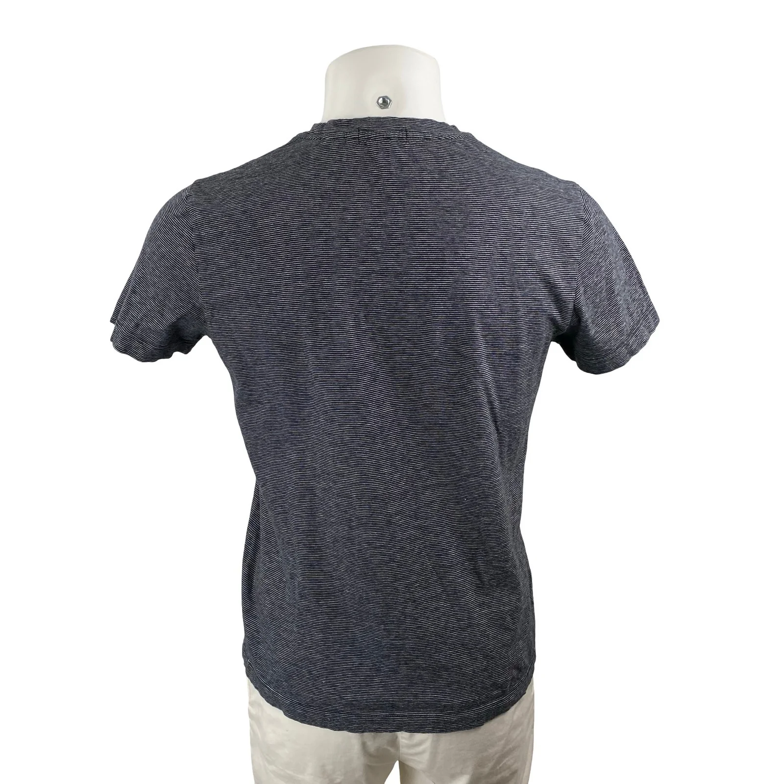 Theory Men's Black Striped Short Sleeve Crew Neck Basic T Shirt Tee Top Size M - Image 4
