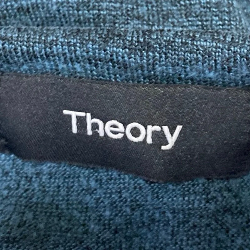 Theory Men's Blue Green Crewneck Short Sleeve Casual Knit Tee T-shirt Top Size L - Image 3