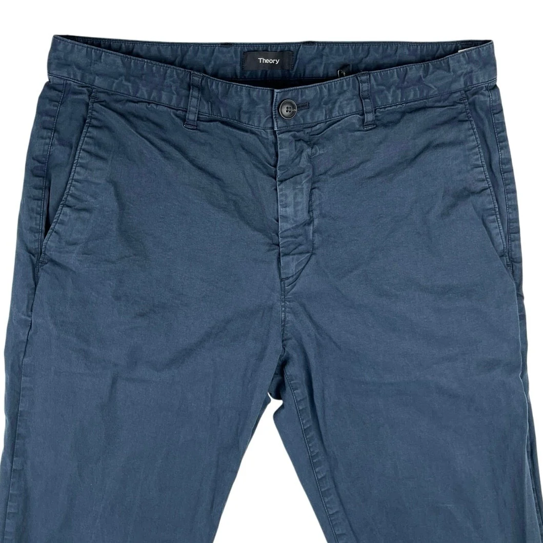 Theory Men's Blue Zaine SW Patton Mid Rise Ankle Straight Leg Casual Pants Sz 32 - Image 3