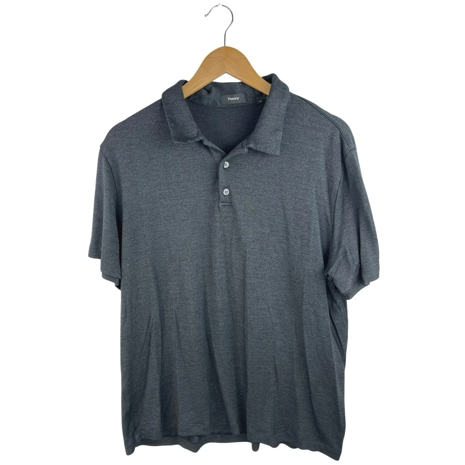 Theory Men's Gray Short Sleeve Collared Golf Casual Polo Shirt Top Size XL