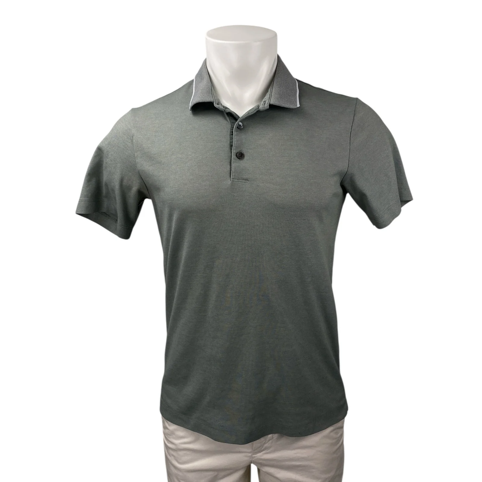 Theory Men's Gray Short Sleeve Collared Performance Golf Polo Shirt Top Size M
