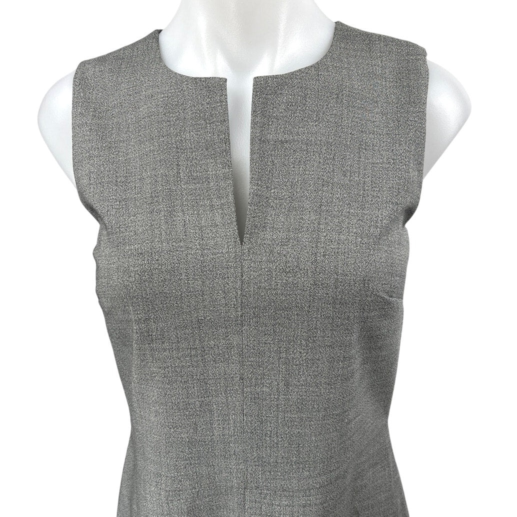 Theory Miyani Gray Sleeveless Split Neck Mini A-Line Shift Tank Dress Size 2 - Image 3
