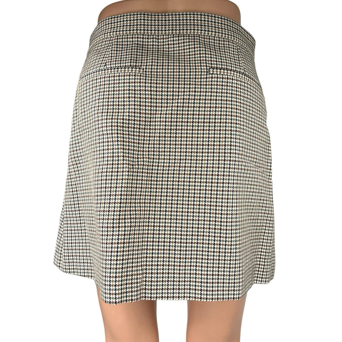 Theory Multicolor Wool Snap Tab Fremont Plaid Check Wrap Mini A-line Skirt Sz 2 - Image 3