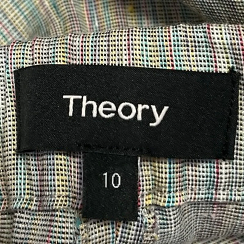 Theory Treeca Multicolor Linen Striped Mid Rise Straight Leg Trousers Pants 10 - Image 4