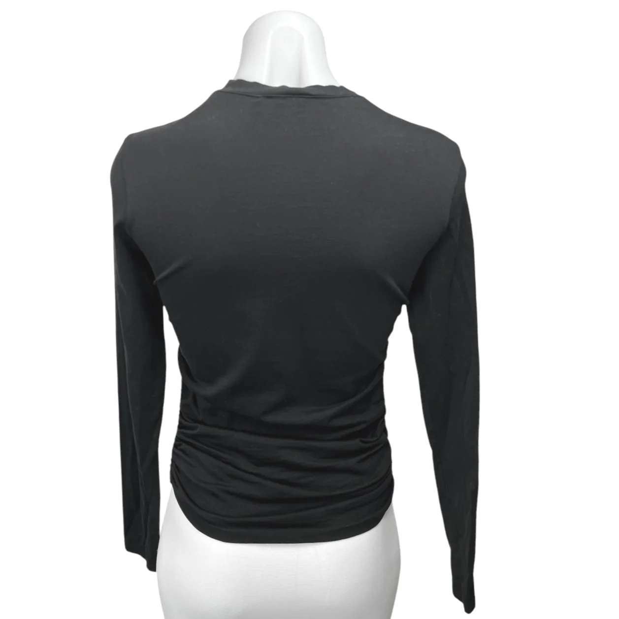 Theory Women's Black Crew Neck Stretch Pullover Long Sleeve T Shirt Top Size S - Image 2