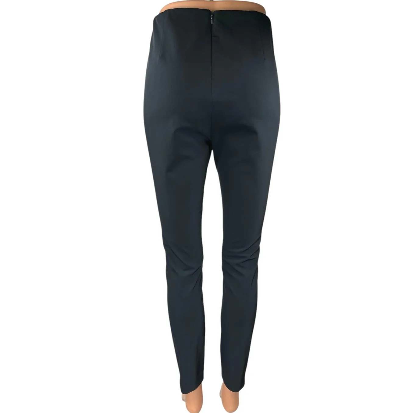 Theory Women's Black Skinny Leg High Waist Zipper Trousers Dress Pants Size 2 - Image 3