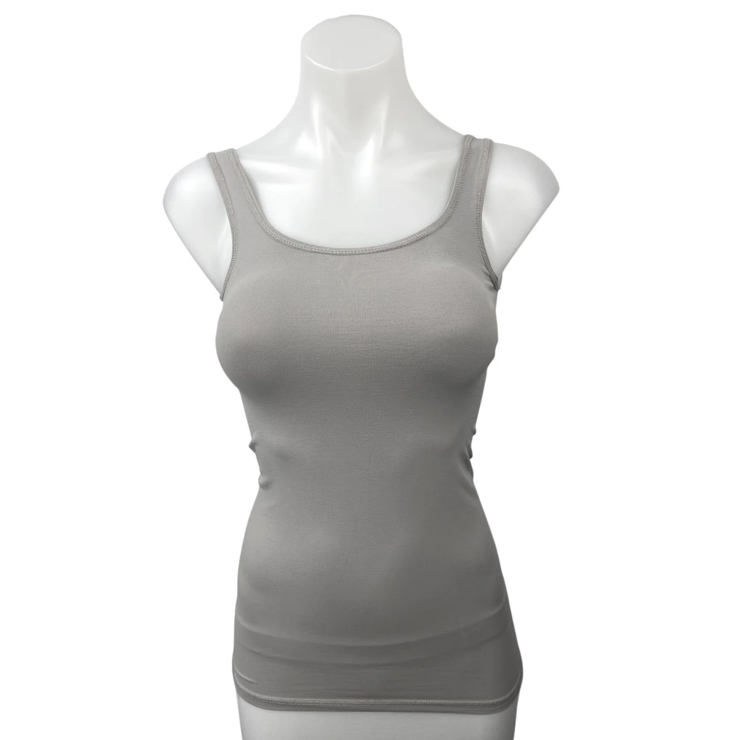 Theory Women's Gray Scoop Neck Slim Stretch Fitted Casual Basic Tank Top Size S