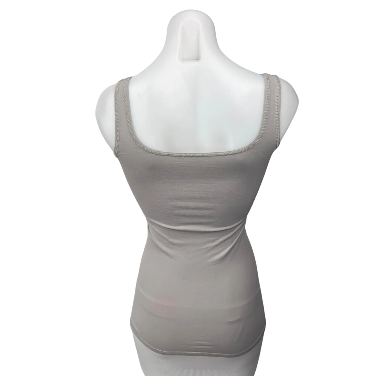 Theory Women's Gray Scoop Neck Slim Stretch Fitted Casual Basic Tank Top Size S - Image 2